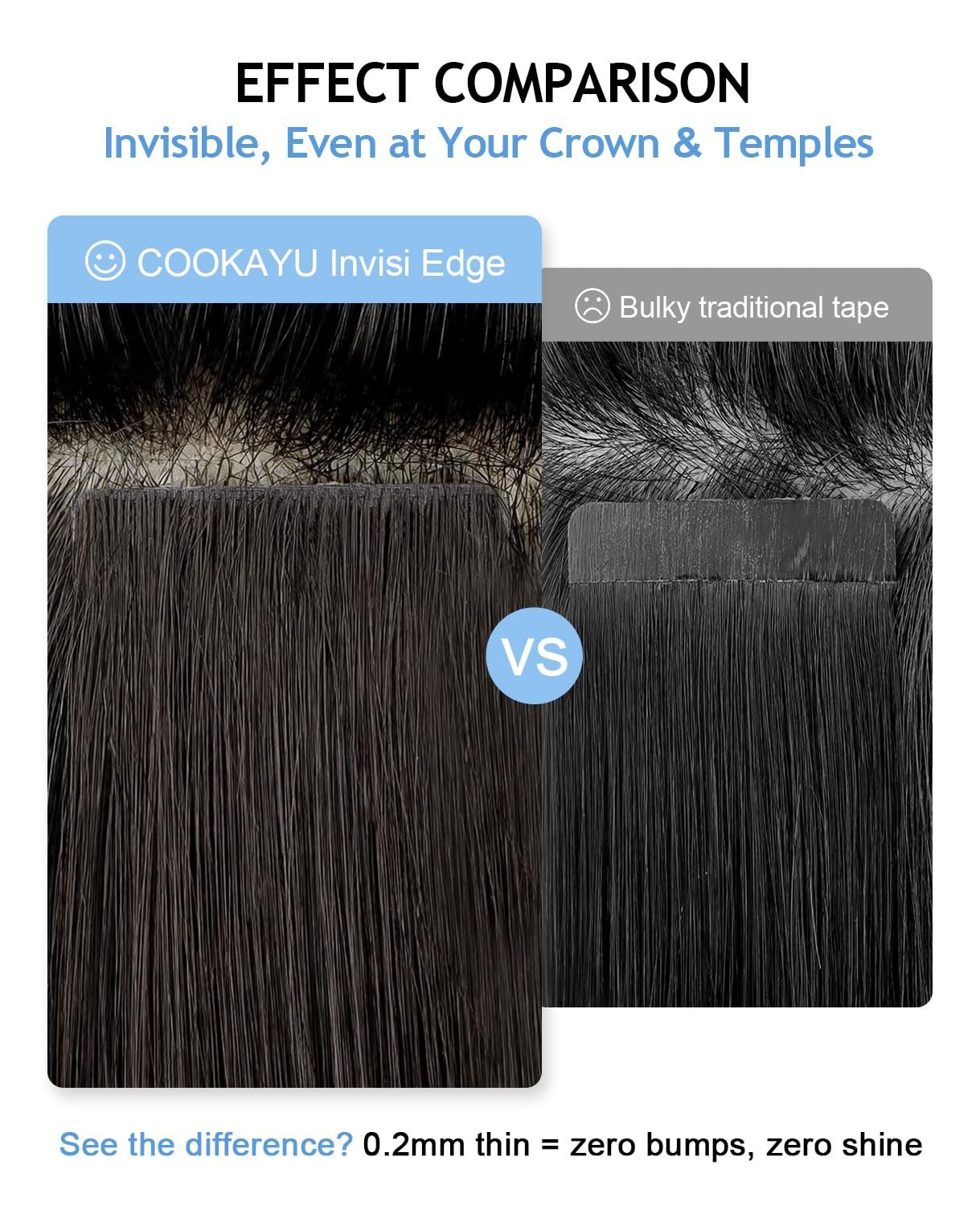 COOKAYU Invisi Edge Tape in Hair Extensions Human Hair 14Inch 20pcs 40g Ash Brown to Platinum Blonde Thick Straight Invisible Injected Tape in Hair extensions