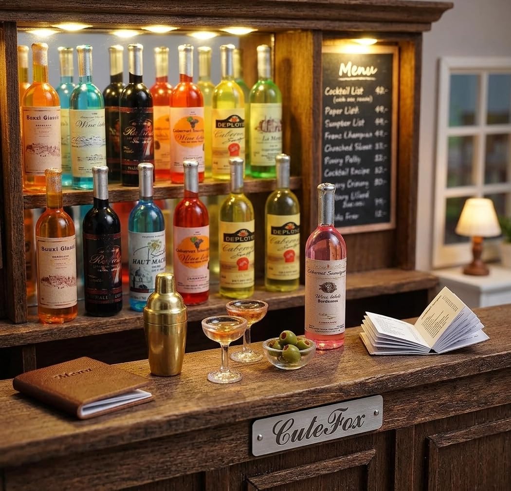 Amazon.com: 1:12 Scale Dollhouse Miniatures mini Alcohol Bottles