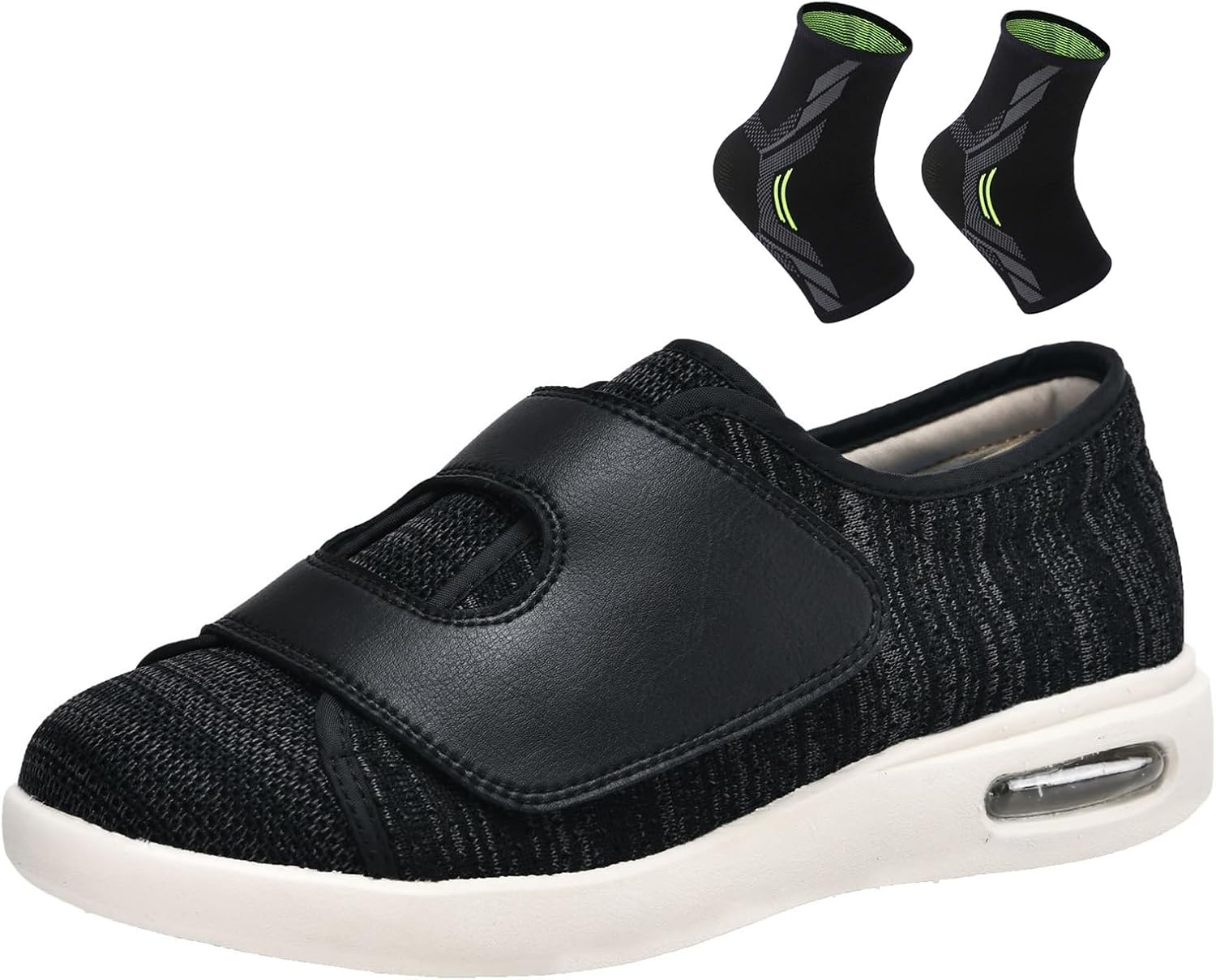 Special Shoes for Diabetes,Widened to Prevents Foot Wear Breathable Flying Woven Fabric Antis-Slip and Shock Absorption Doctor-Recommended Walking Shoes(Dark Grey,10US)