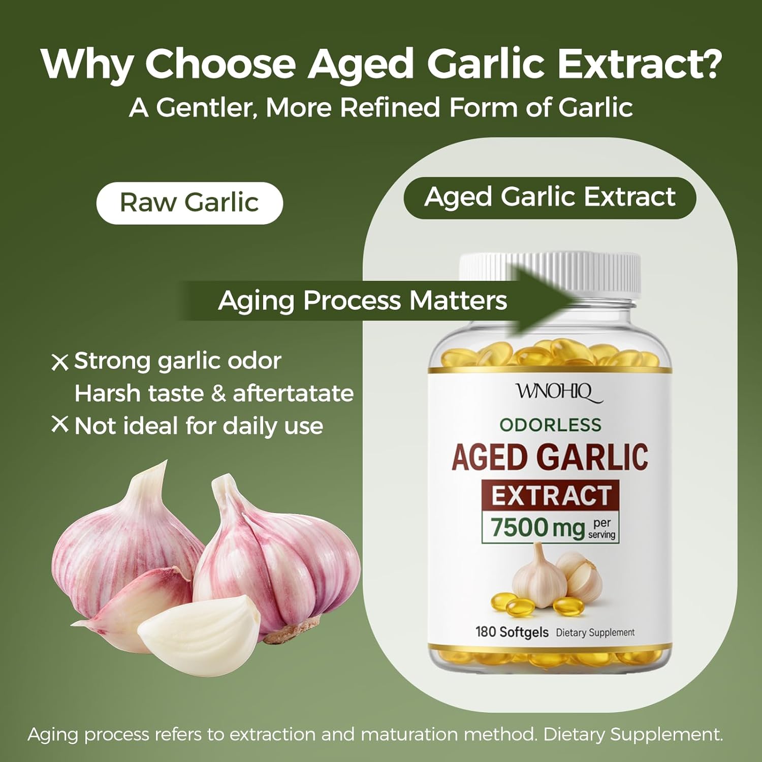 Aged Garlic Extract - 7500mg Odorless | Garlic Supplements 360 Softgels | Odorless Aged Garlic Capseles for Supports Immune Health | Organic, Non-GMO, Gluten-Free (2) - Image 4