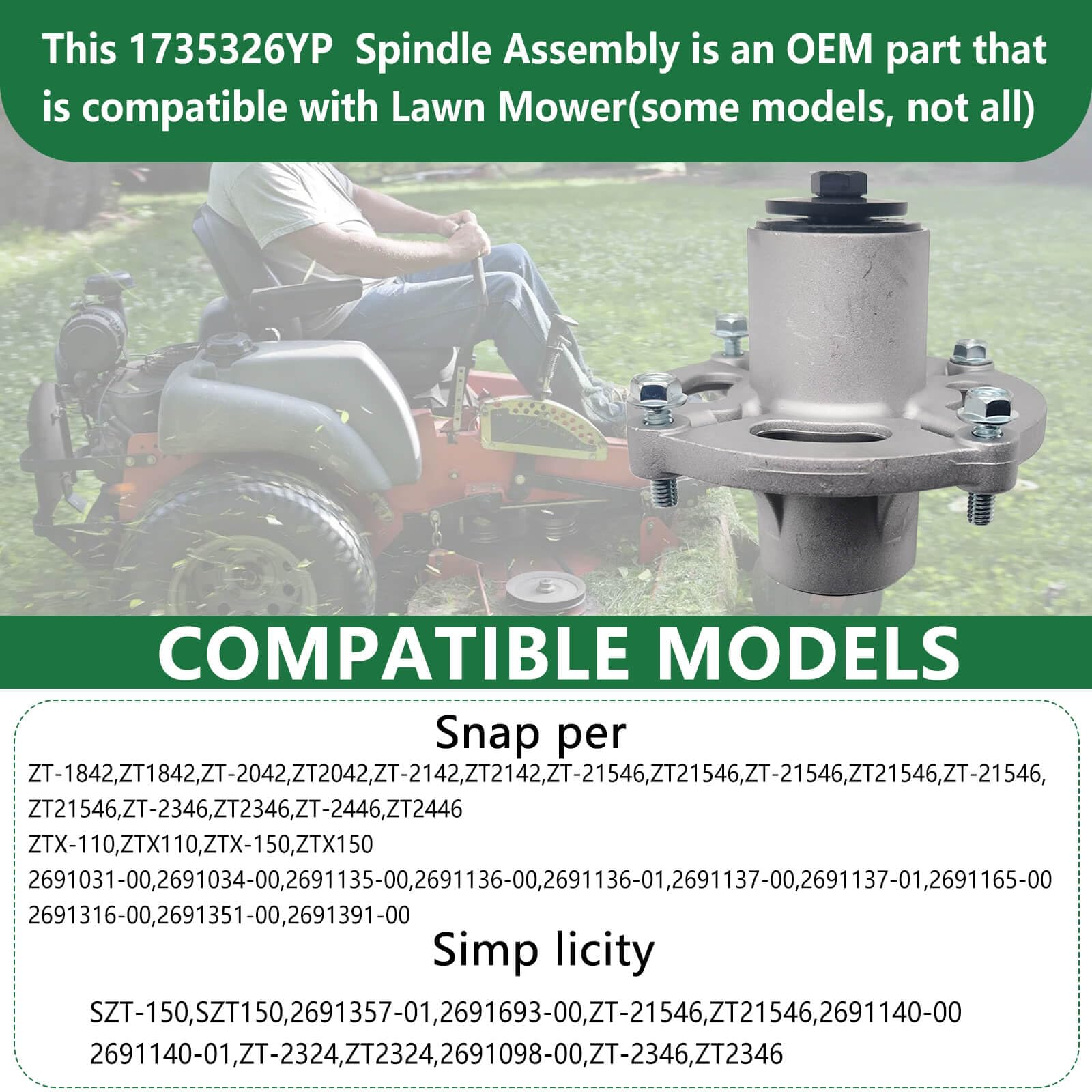 Amazon.com : XYWZV Spindle Assembly Compatible with Snapper Mower