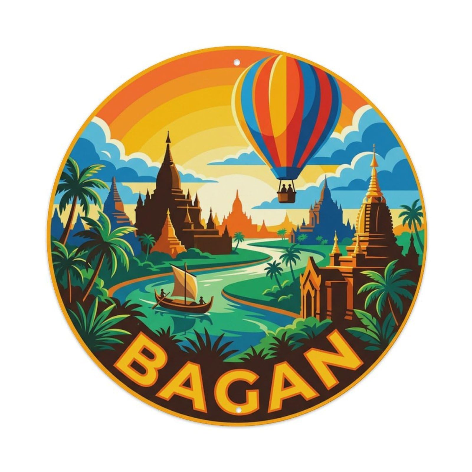 Travel Retro Myanmar Bagan Metal Tin Sign