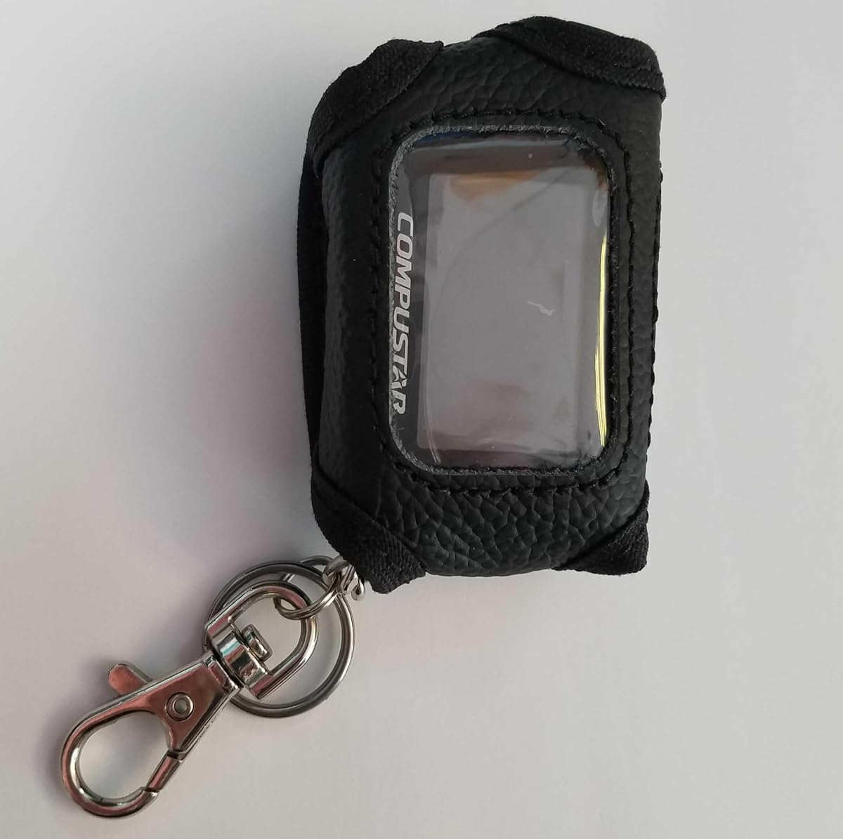 Funda/funda de cuero negro para transmisor de control remoto Compustar 2WT9R-FM (mando a distancia no incluido)