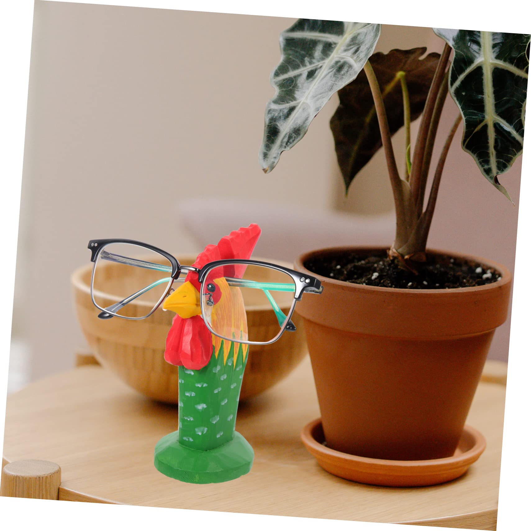 HOODANCOS Animal-shaped Wooden Glasses Frame Cozy Chicken Decor Lightweight Stylish Glasses Stand for Home
