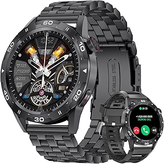 LIGE Smart Watch for Men with Bluetooth Call, 1.32'' HD Full Touch Screen Fitness Tracker with Heart Rate/Sleep Monitor, Message Alerts, IP67 Waterproof 100+ Sports Modes Smartwatch for Android iOS