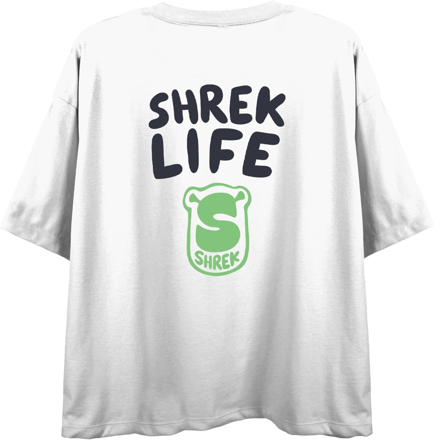 Shrek Here for The Snacks Crew Neck Short Sleeve Women's White Crop Top