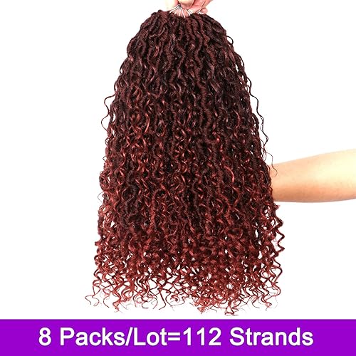 Miniatura 5 de 8 paquetes de cabello sintético de ganchillo Goddess Locs de 18 pulgadas para mujeres negras, extensiones de cabello sintético preanudado suave con