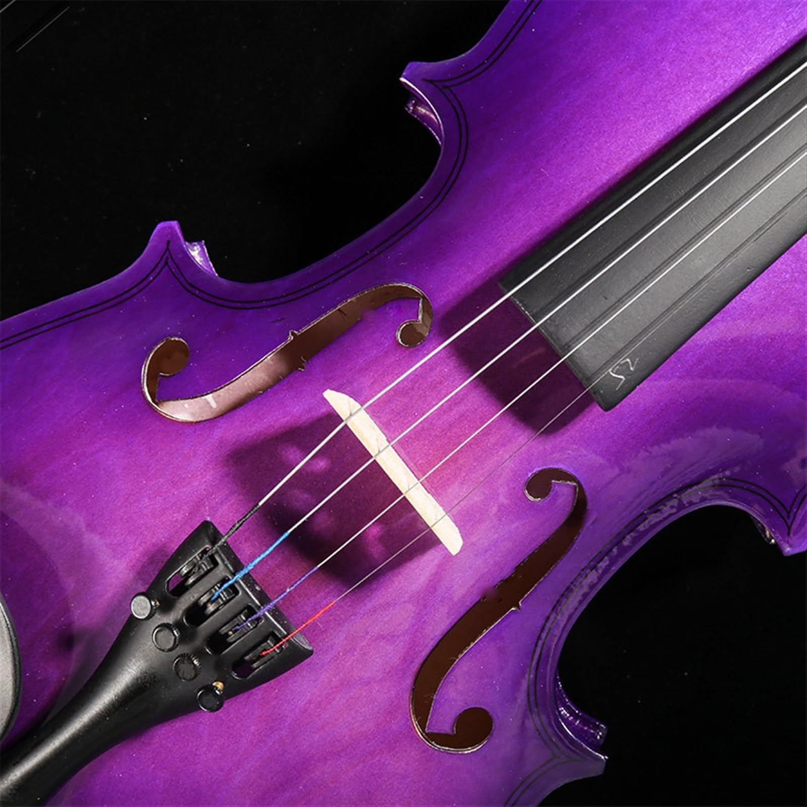 Geige Lila Violine Anfänger Übung Violine Weiß Kiefer Saitenhalter(1/2)