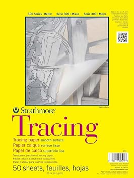 Strathmore 300 Series Tape Bound Tracing Pad, 14 X 17 inches, 25 lb., Transparent, 50 Sheets 370-14