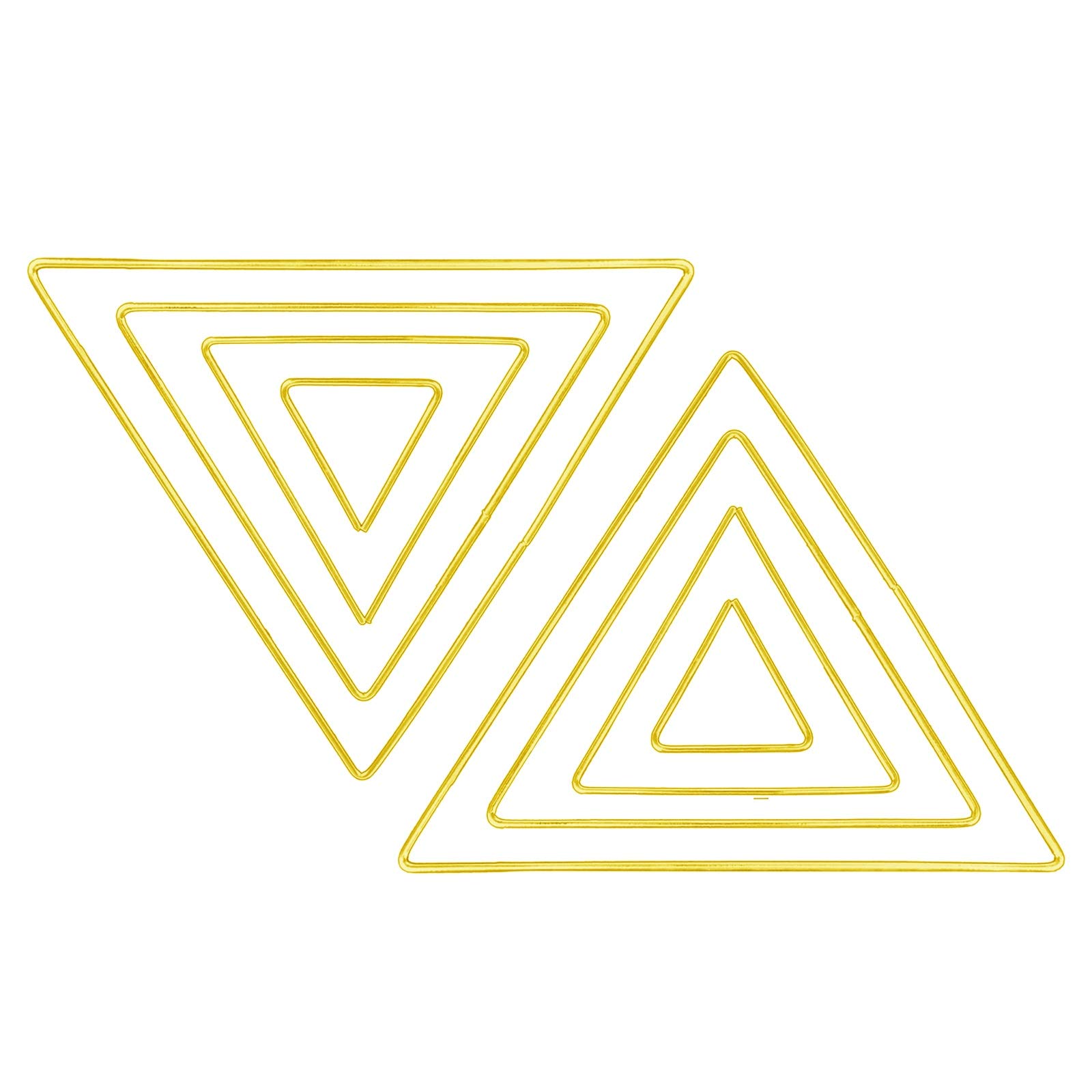 8pcs Dream Catcher Metal Rings Gold Dreamcatcher Metal Hoops Triangle Shaped Macrame Ring for Crafts, Macrame Wall Hanging, Wedding Wreath Decor, 4 Sizes (2/4/6/8 inches)