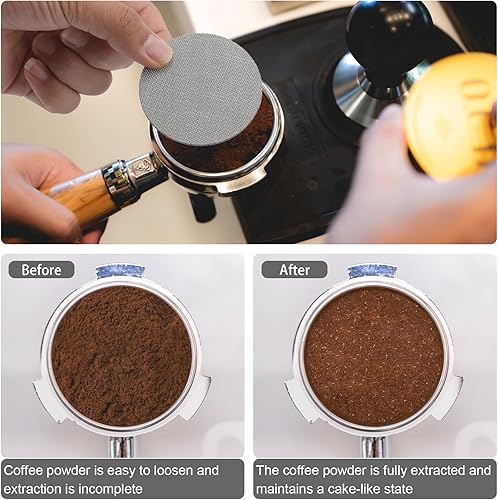 Miniatura 3 de 2 filtros de pantalla espresso de 2.106 in, pantalla de disco de café espresso 316 de acero inoxidable 316 de 150 m reutilizable, portafiltro de