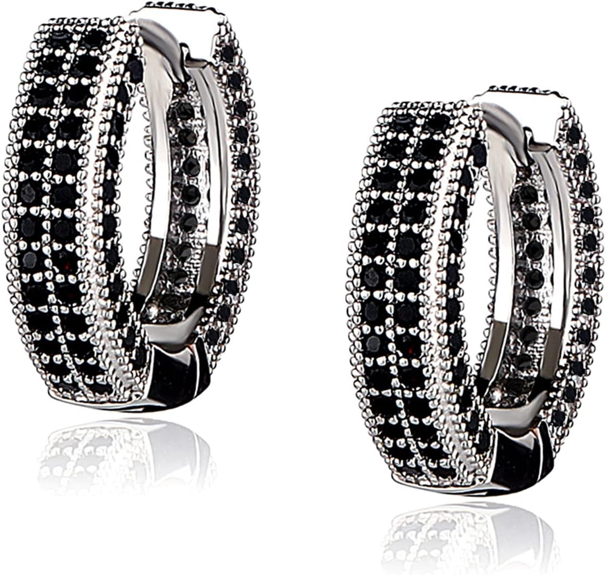 TOPGRILLZ Iced Out Hoop Earrings Cubic Zirconia Huggie Cartilage Cuff Hypoallergenic 14K Gold Plated Luxury Fashion Round Circle Earrings For Men Women
