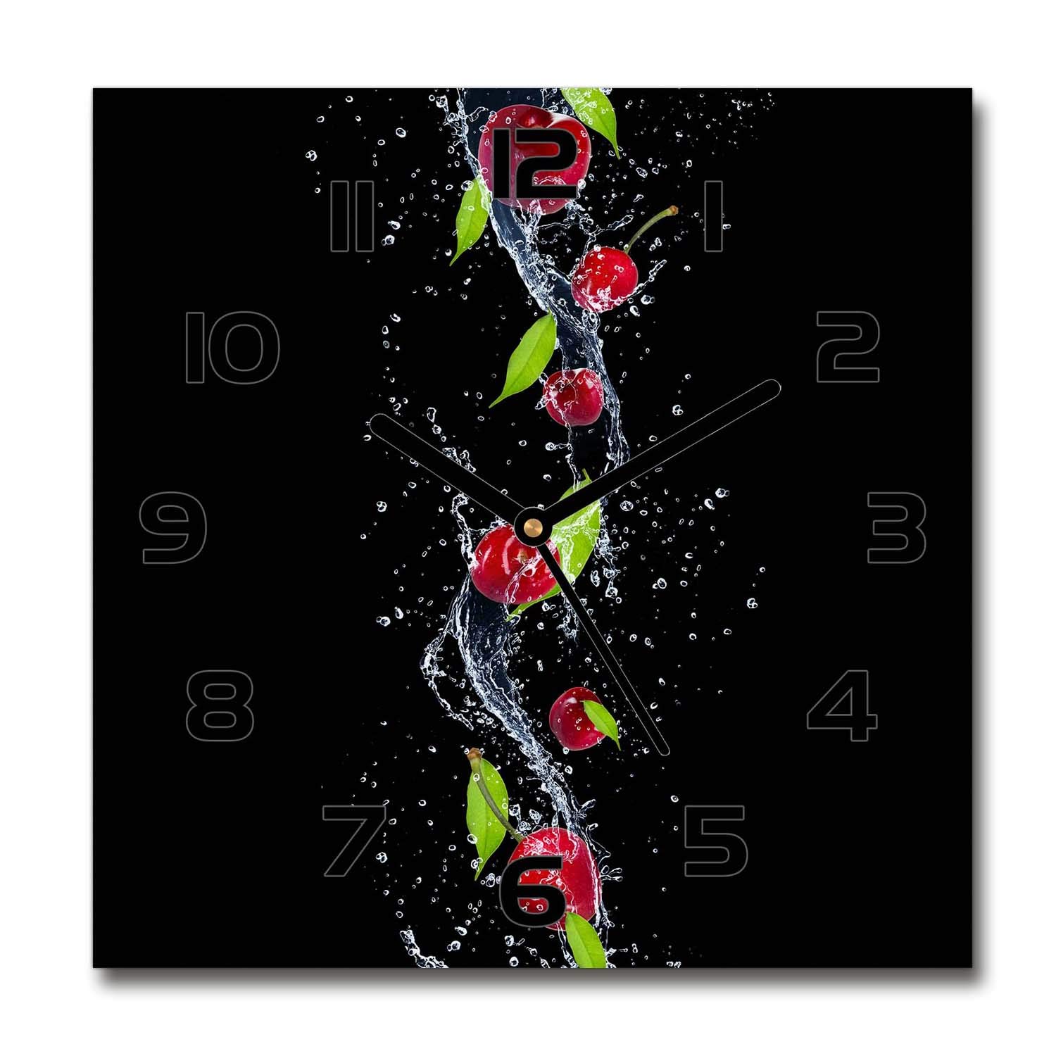 Horloge en verre silencieuse 60x60cm Tulup grand format salon moderne