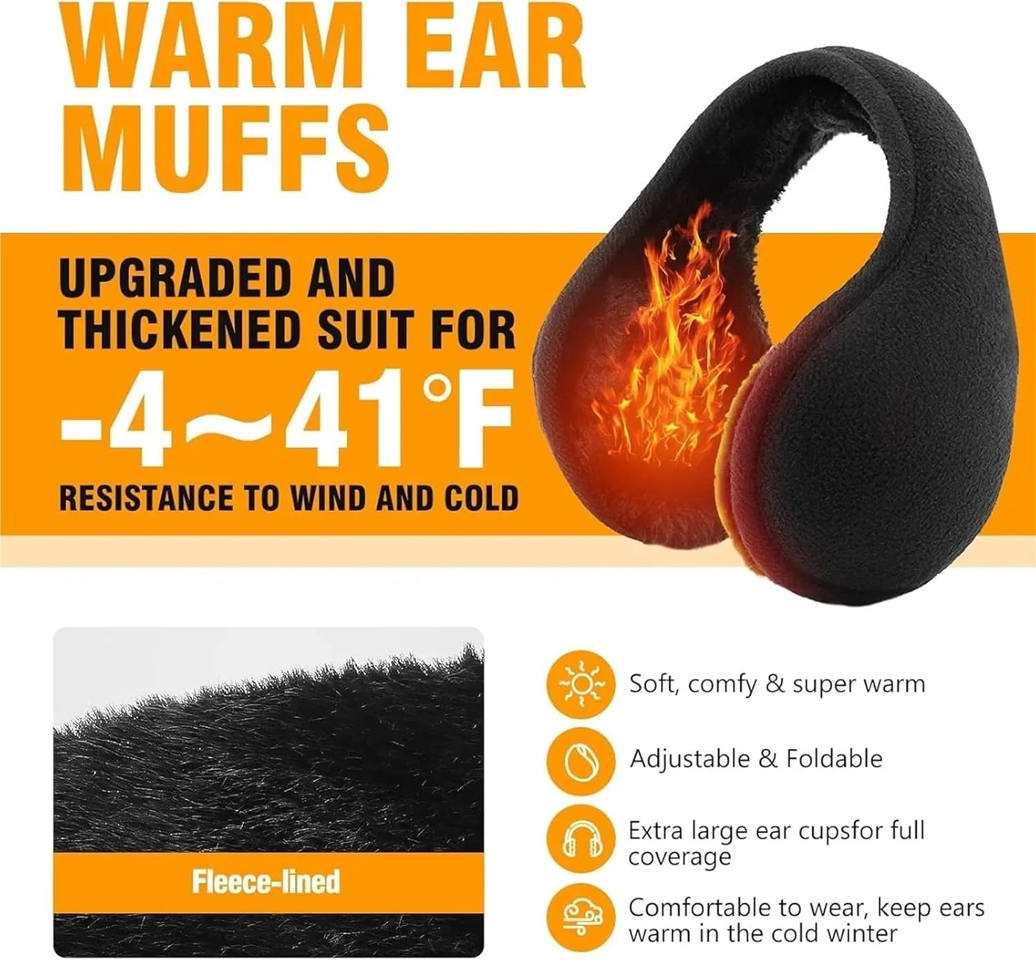 Winter Fleece Ear Warmers Muffs 3Pcs Winter Unisex Thicken Warm Fur Earmuffs for Men Women Outdoor Cycling Skiing(Grey Black)