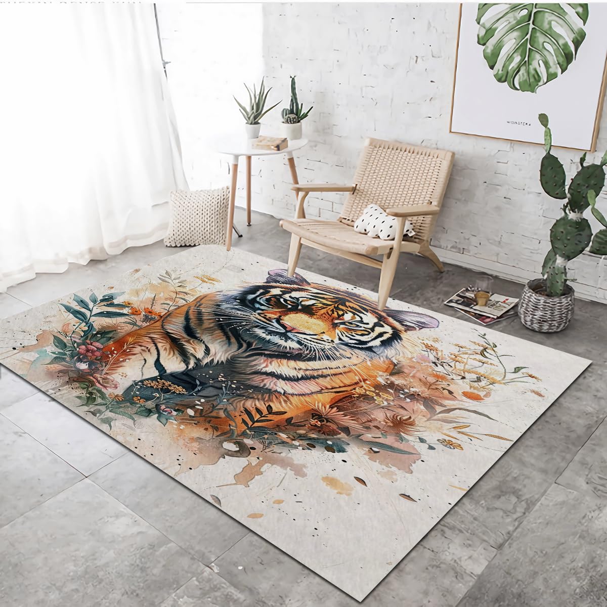 Tapis antidérapant tigre lavable pour protéger le sol du couloir avec style 60x90