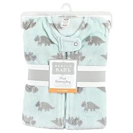 Hudson Baby Unisex Baby Plush Sleeping Bag, Sack, Blanket, Sleeveless Triceratops, 6-12 Months