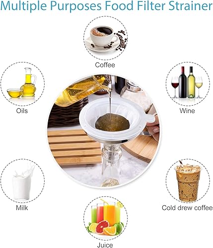 Miniatura 5 de Filtro de alimentos de alta calidad de 5.5 pulgadas, malla de filtro de grado alimenticio de 200 grados, filtro Tritan sin BPA compatible con