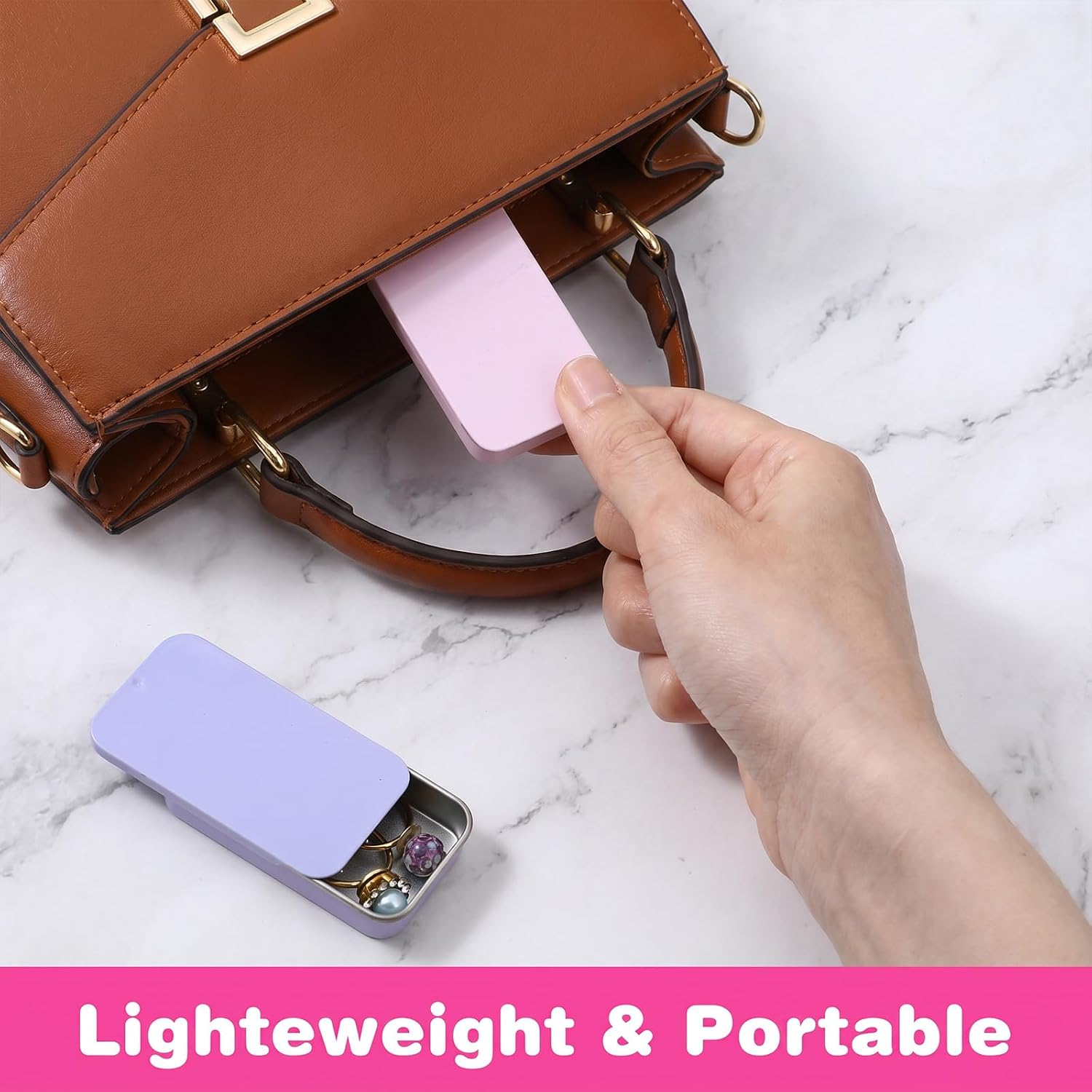 oruola 6PCS Small Metal Tin, Mini Tin with Slide Lids,6 Colors image 4