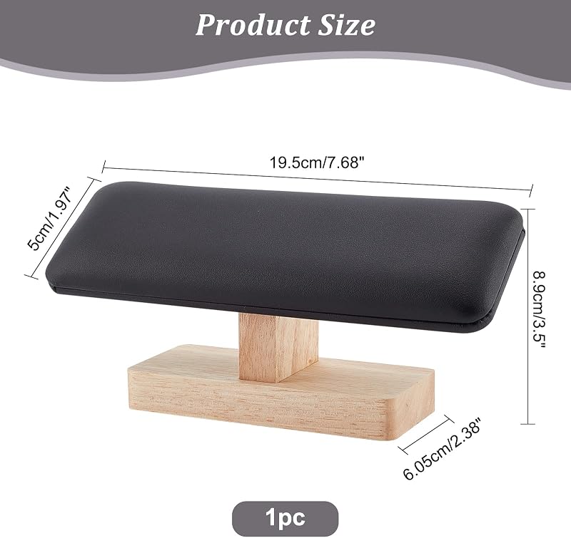 nbeads Fa Karkötő Állvány Fekete PU Bőr Ékszer Tartó T-Bar Óra Kiállító Szervező Torony Boltokhoz 19,5cm
