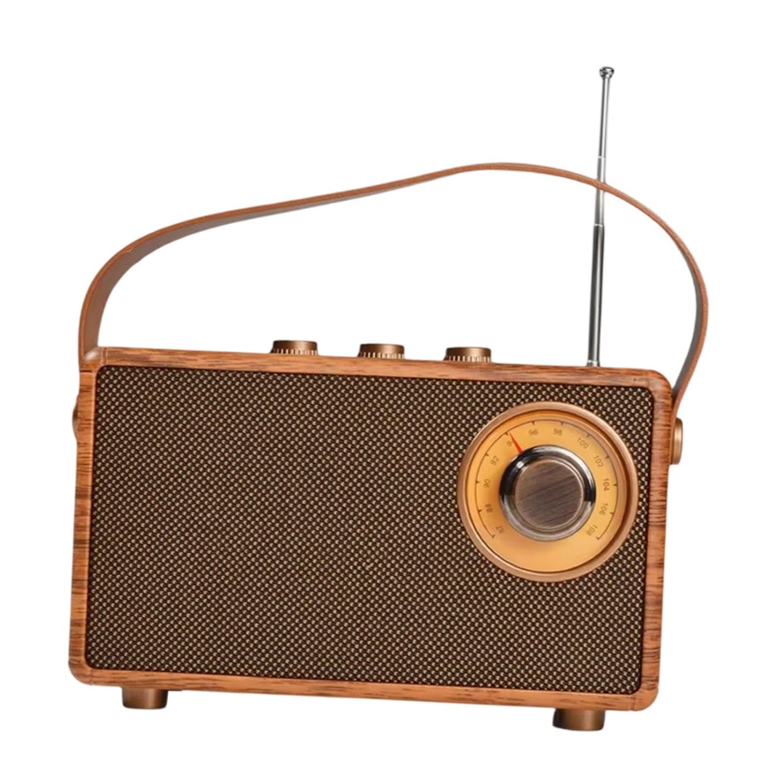 Enceinte Radio Portable avec poignée, Multifonction, Mini, alimentée par Batterie, décoration rétro pour Salle de Bain, Bureau, Chambre