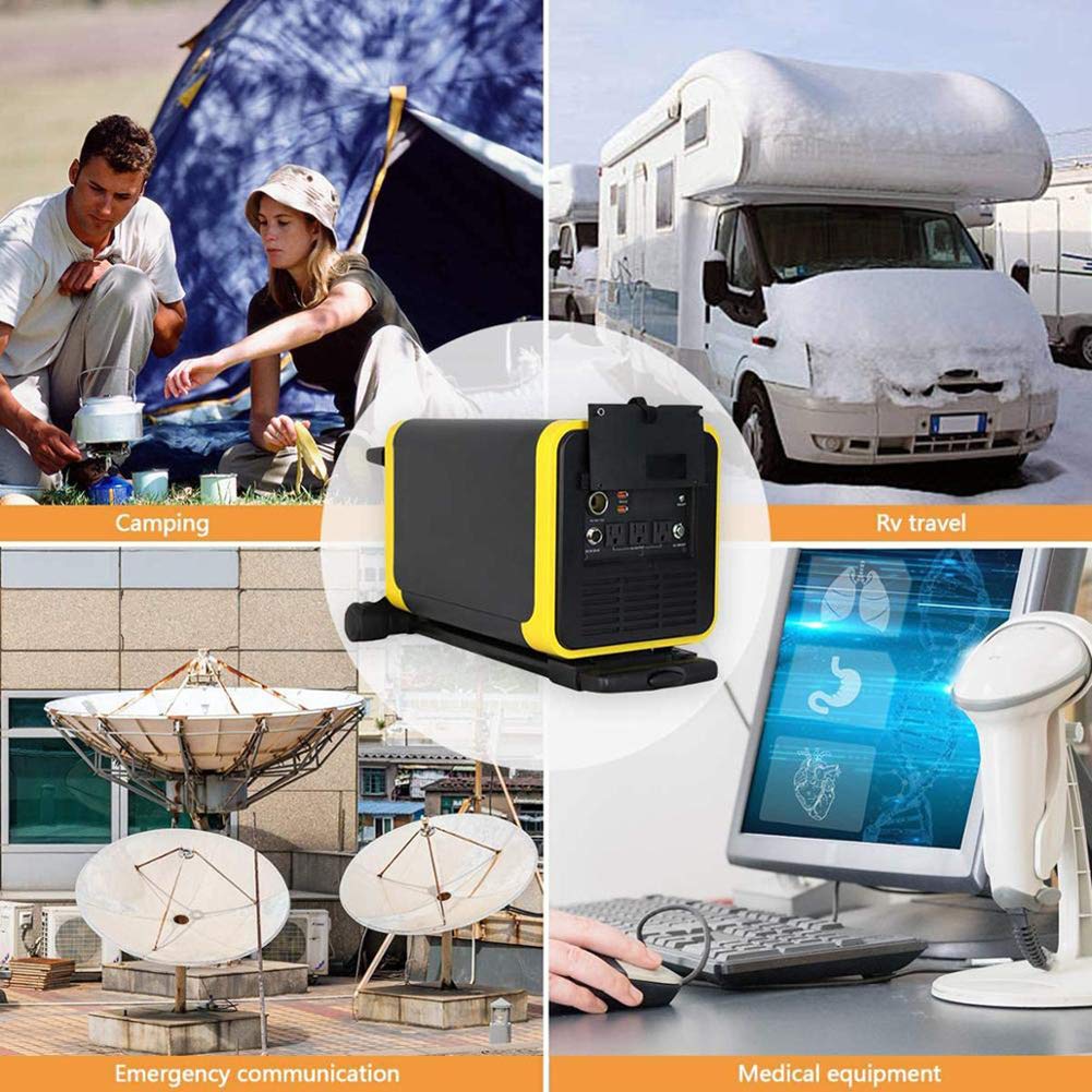 WSHA Générateur Solaire de Centrale électrique Portable 2000W 1886WH Batterie de Secours au Lithium-ION avec 2 Roues, pour Le Camping Autonome en Plein air