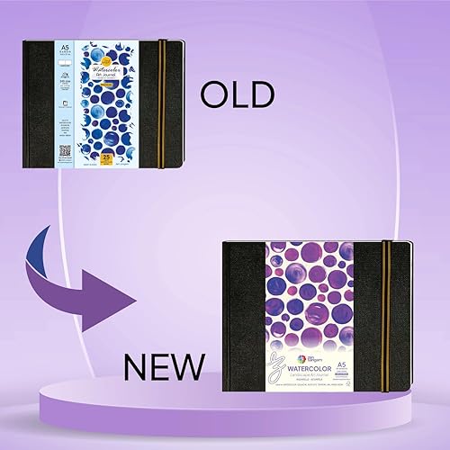 Miniatura 7 de Zen Sangam Express your Mind Zen Sangam Artists' - Diario de acuarela tamaño A5, 245 GSM, 20% algodón prensado en frío, (50 páginas), tamaño (5.8 x