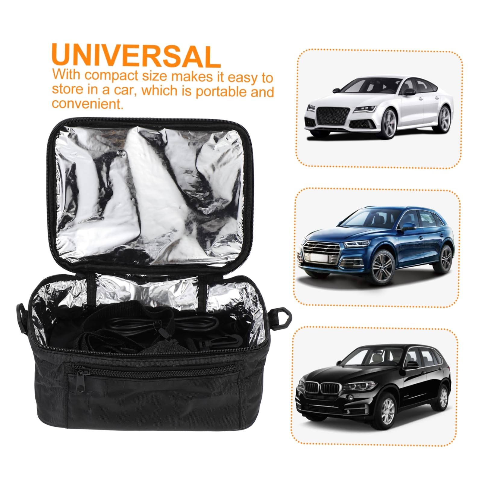 BESTYASH Bolsa Térmica Portátil para Almuerzo Material Oxford y Abs Calefacción 12v y Mantener Alimentos Calientes para Coche Adecuado para Oficina