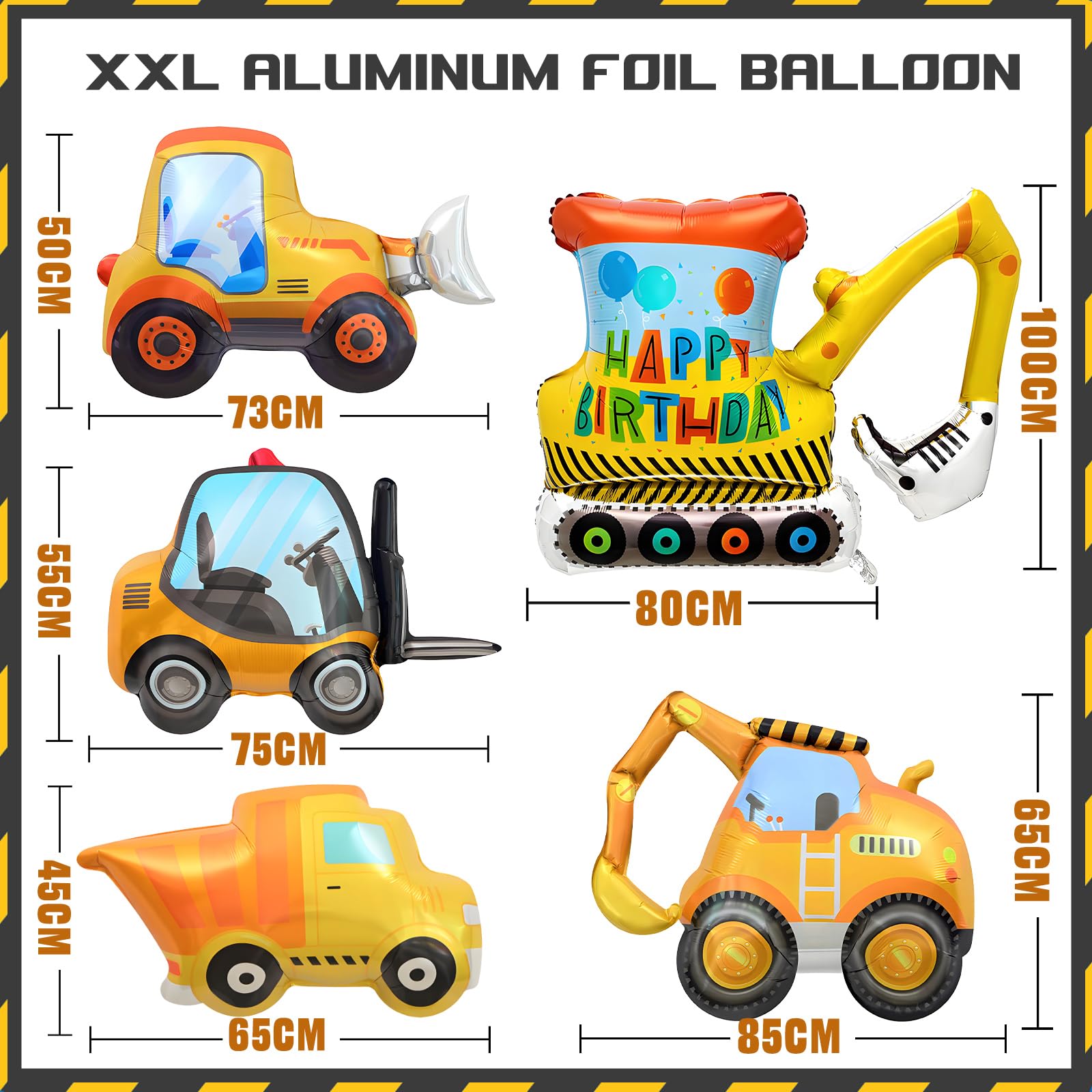 XXL Graafmachine Verjaardag Ballonnen Set 2 Jaar, Bouwplaats Thema