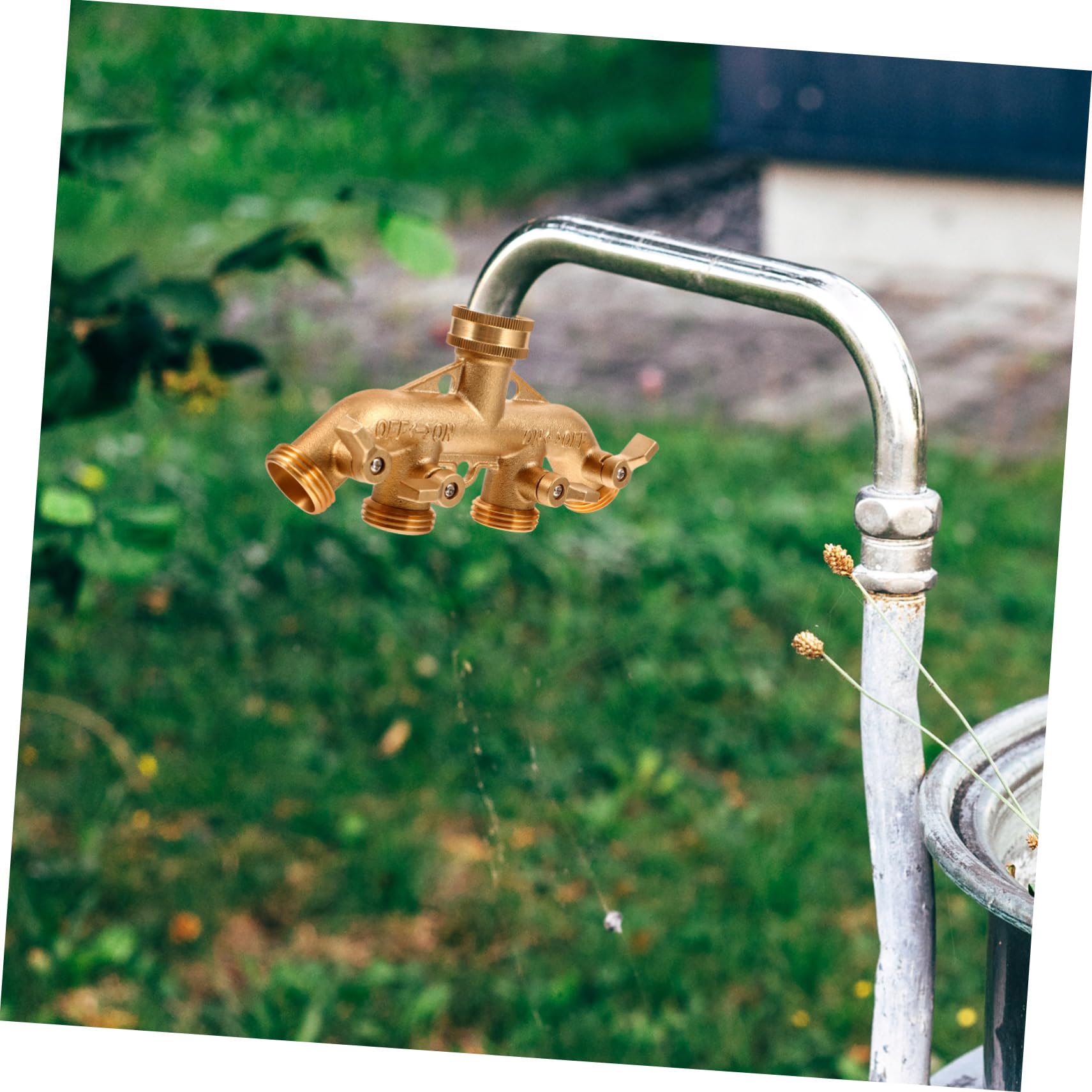 Holibanna 1juego Divisor De Manguera Ajustable De Vías para Jardín Conector Rápido De Adaptador De Manguera Herramienta Práctica para Riego Y Uso Exteriores