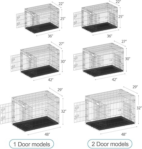 Miniatura 5 de PetsTuff Great CRATES - Jaula grande para perros de 36 pulgadas, perrera resistente con panel divisor para mascotas de 40 a 60 libras, bandeja