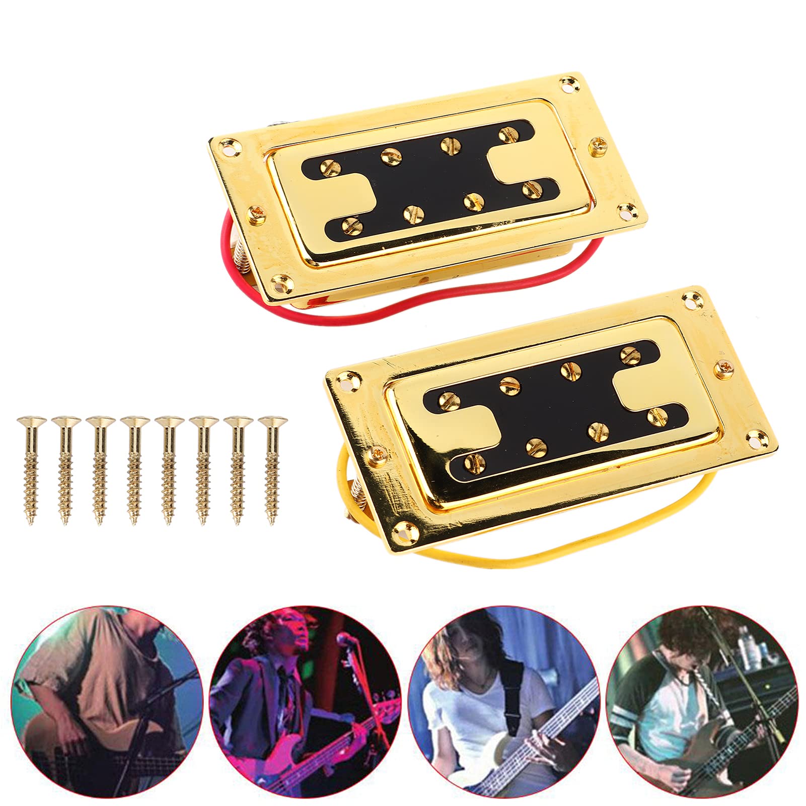 Przetwornik do gitary basowej Lekkie akcesoria do instrumentów muzycznych Srebrny opór 12K do gitary elektrycznej i basu Materiał mosiężny Zestaw 2 szt. (BBT 4-string bass 8-magnetic column pickup)