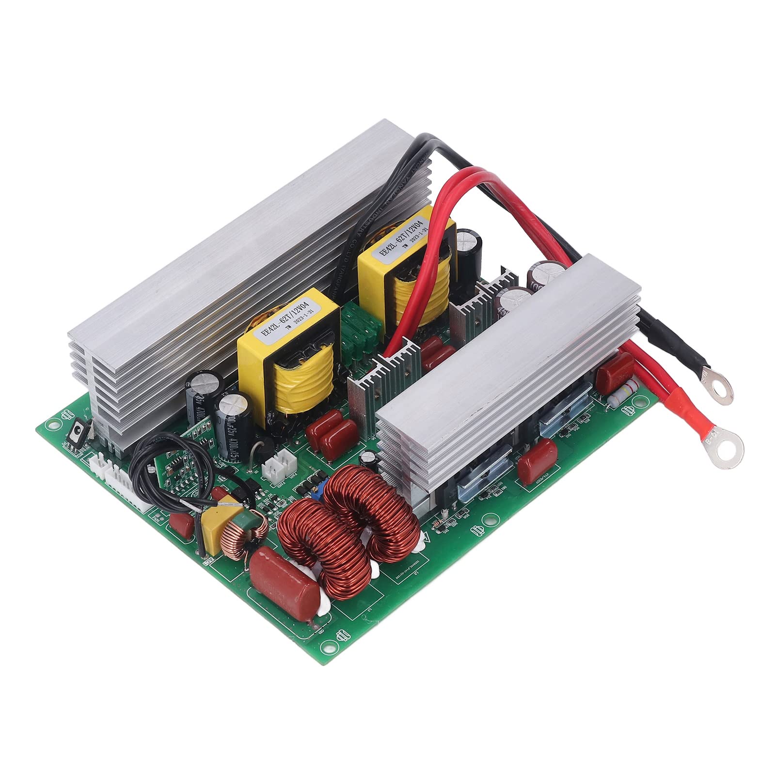Falownik Czystej Fali Sinusoidalnej, Aluminiowa Płytka Falownika 1000 W DC12V do AC220V, Moc Szczytowa 2000 W, wydajność 95%, 6 zabezpieczeń do Podróży Samochodem Kemping Home Backup