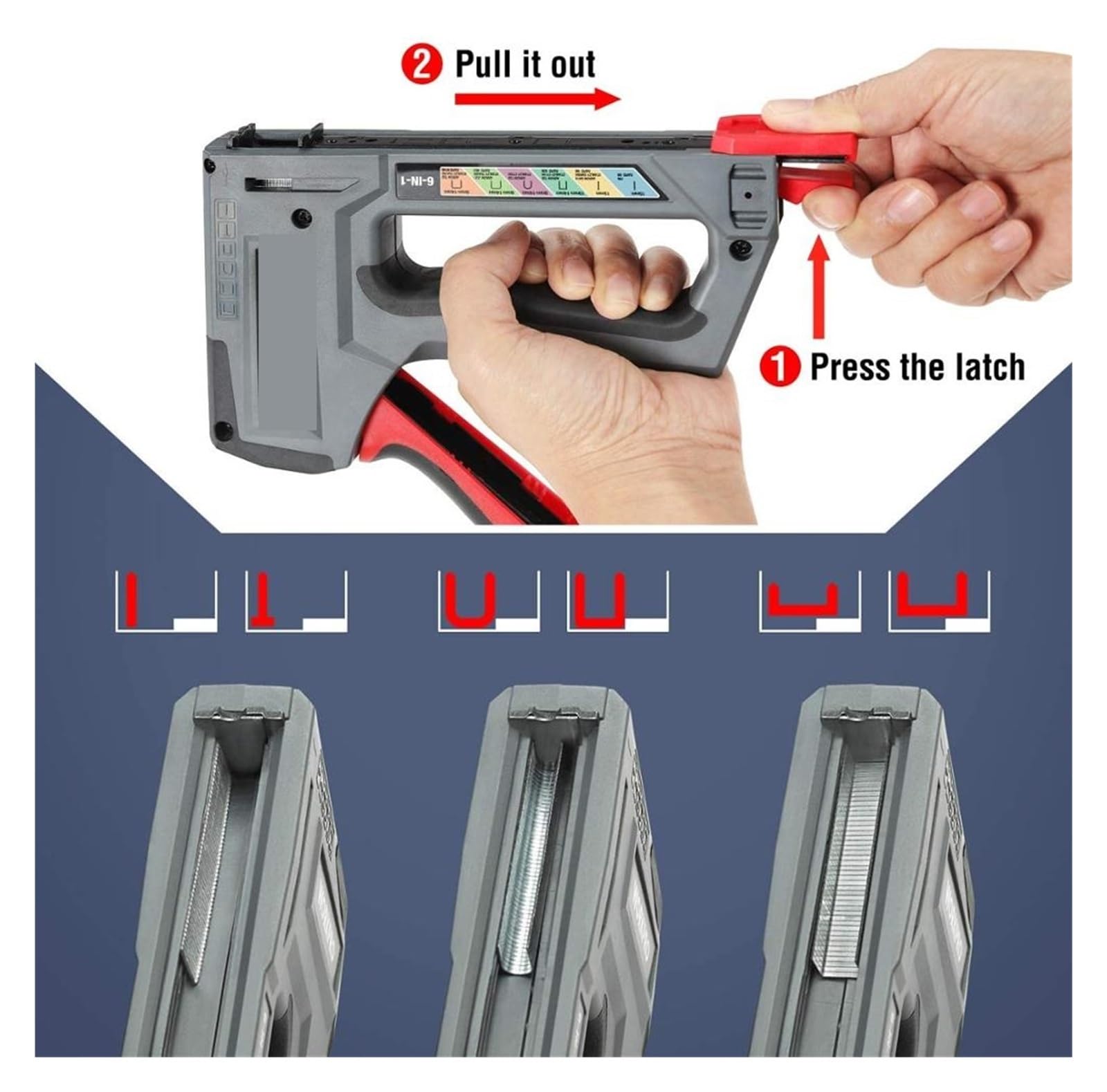 Pistolet do gwoździ, Zszywacz 6 w 1 Heavy Duty do mocowania materiału Ręczny pistolet do gwoździ z dwoma opcjami zasilania do dekoracji wnętrz dla majsterkowiczów(With 4000 Staples)