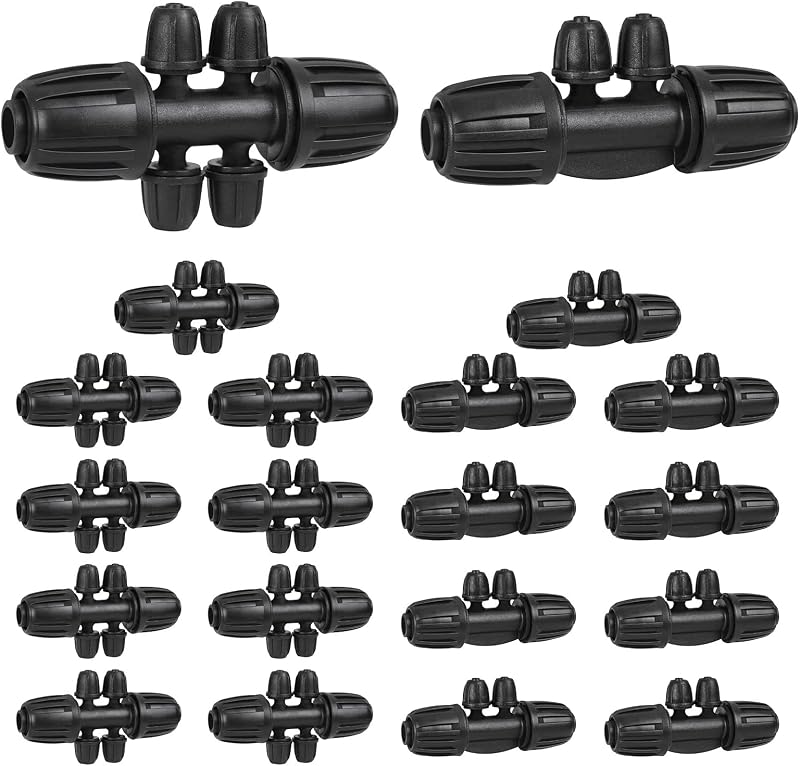 Wzzy Gurden 20db Csepegtetőrendszer Adapter Szett 16mm Csőhöz 4-6 Irányú