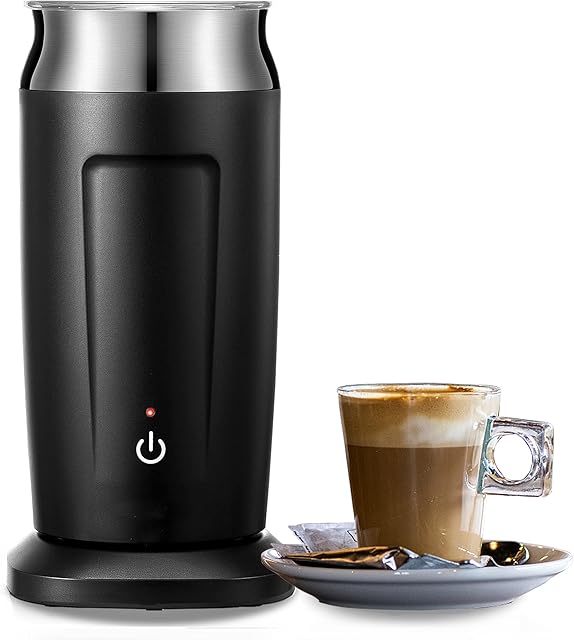 Milk Frother Electric, Automatic Milk Steamer with Magnetic Rotor and Strix Temperature Control, 4 in 1 Multifunctional Milk Foam Maker for Capuccino Chocolate Latte