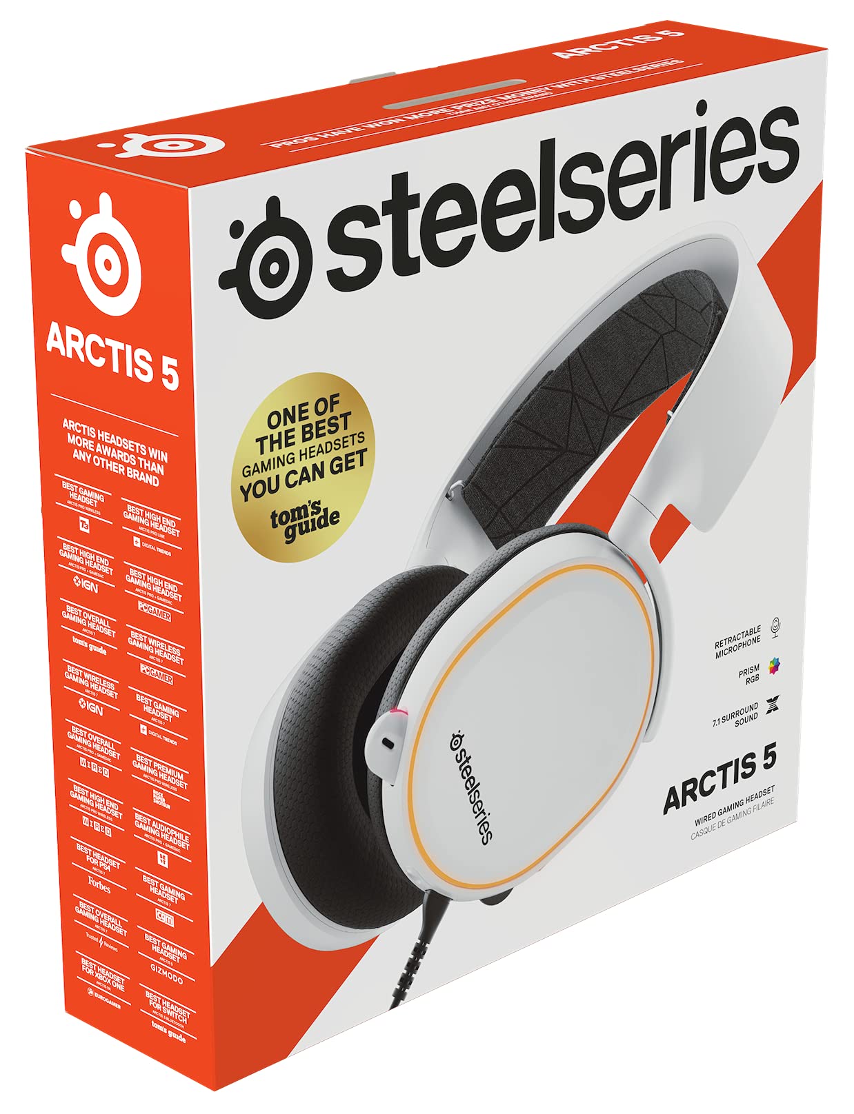 SteelSeries Arctis 5 Gaming Headset RGB-Beleuchtung DTS Headphone:X v2.0 Surround Weiß