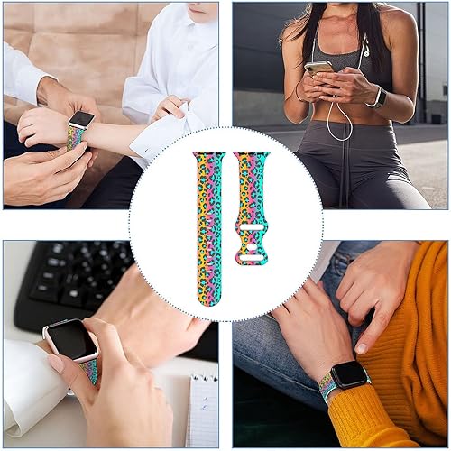 Miniatura 46 de Watch Band Compatible with Apple Watch 38mm 40mm 41mm 42mm 44mm 45mm for Women Men Sport Silicone Wristbands Strap for IWatch Series 7 6 5 4 3 2 1