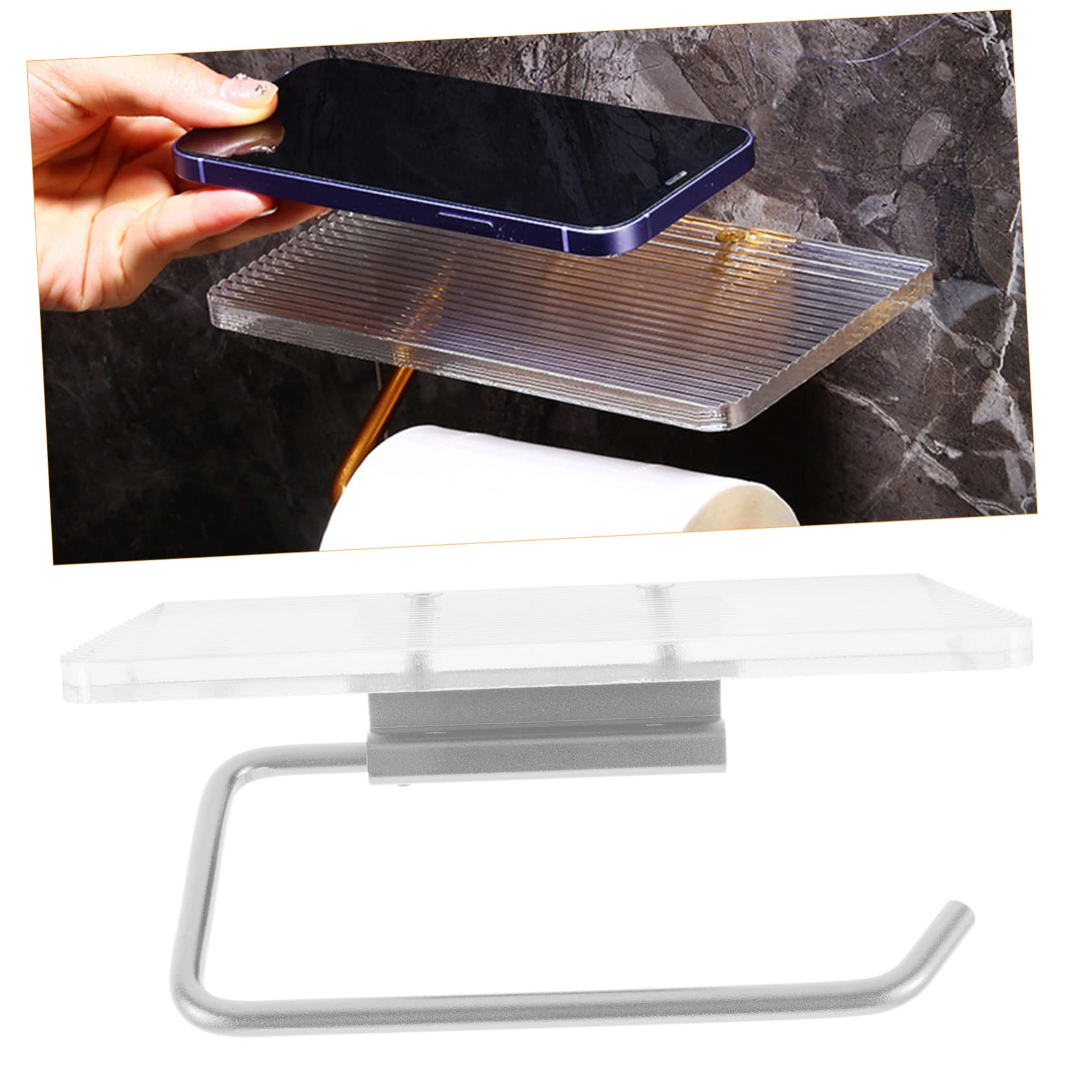CMBSSTFC Porta Carta igienica in Rotolo Porta fazzoletti Nero Porta Carta igienica Nero Vassoio da Portata Nero Porta fazzoletti per Il Viso Organizer per Articoli da toeletta Scaffale Trasparente