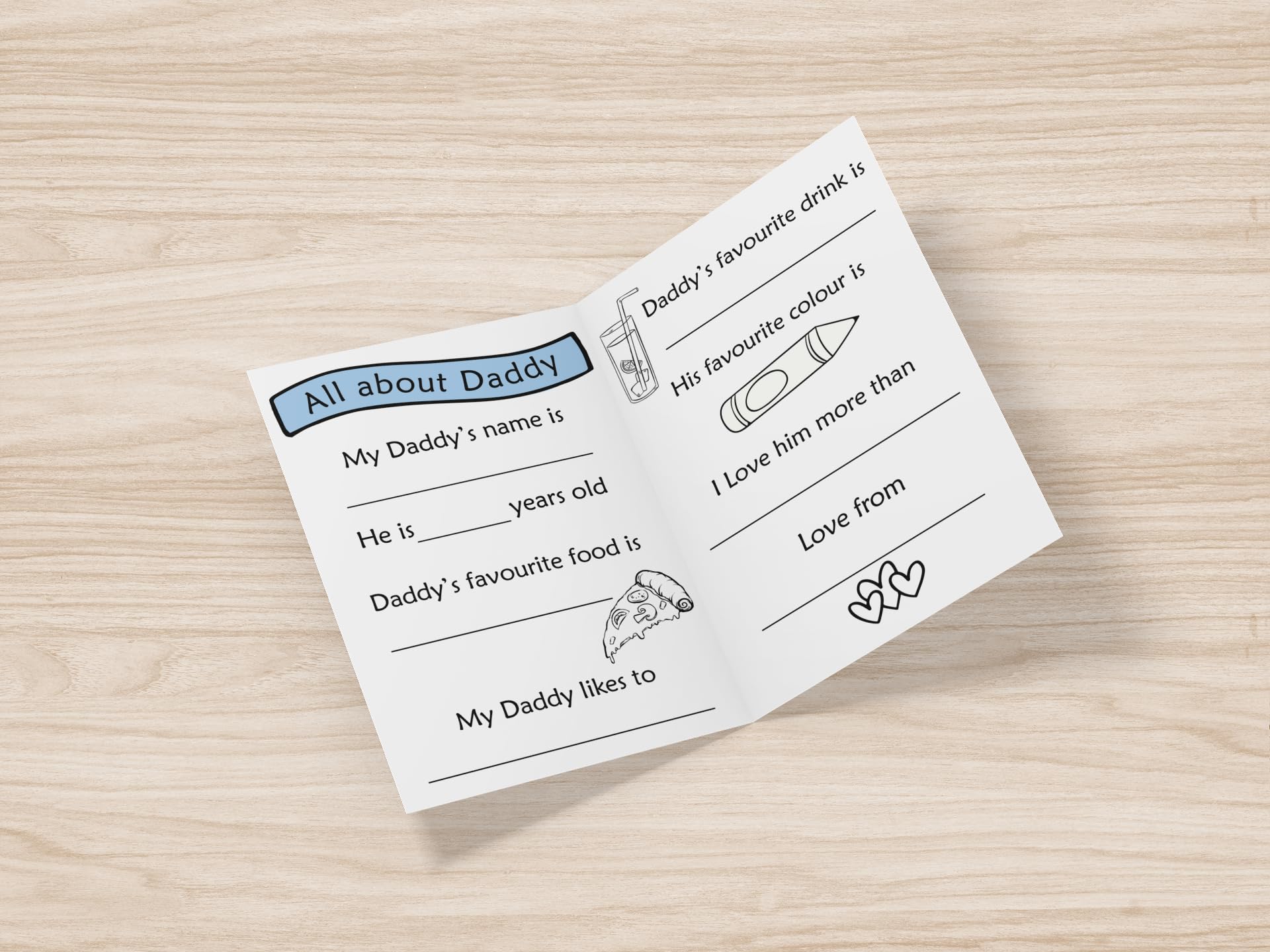 All About DADDY Birthday Card - Fill In The Blanks / Question & Answer / Interview ABD - View #6