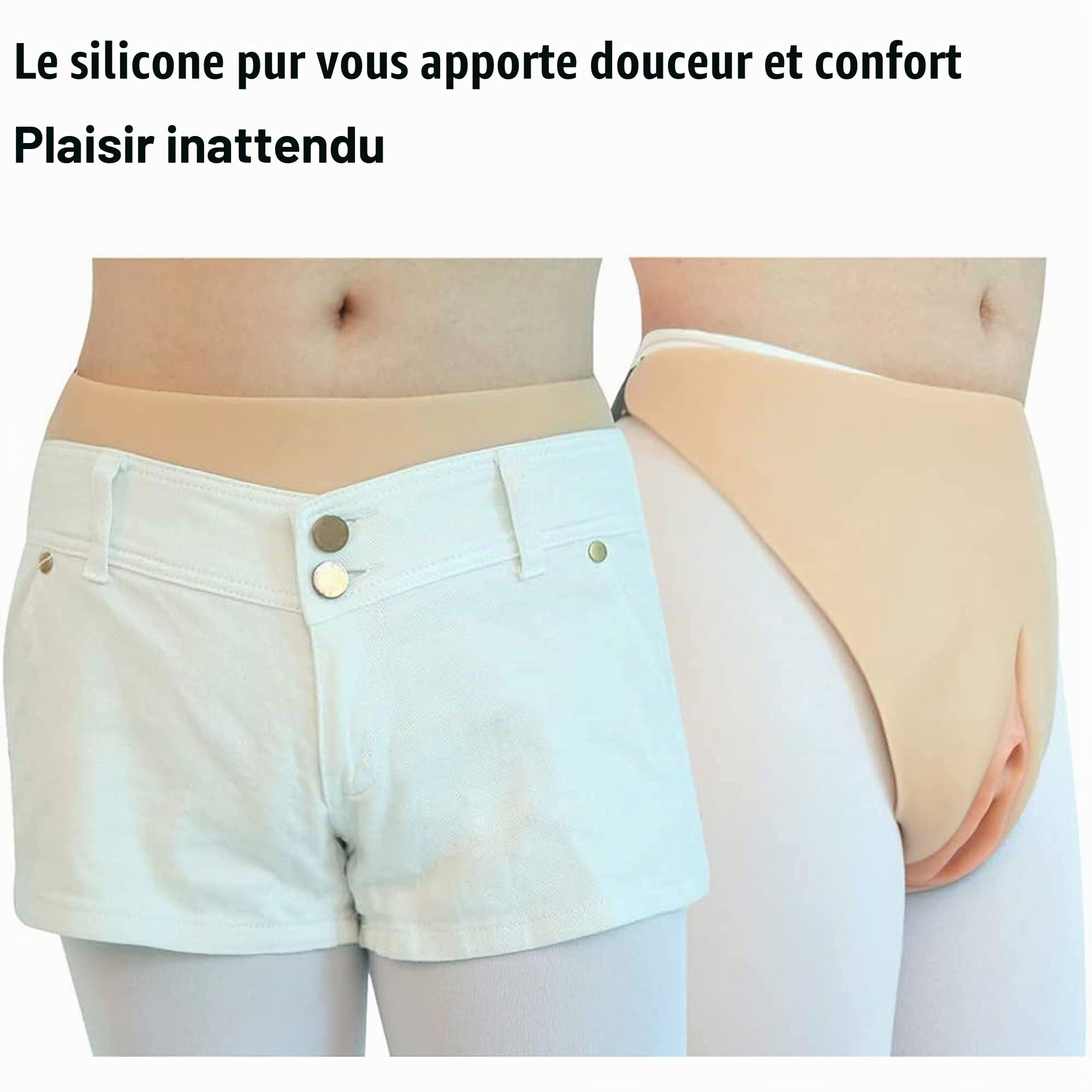 ZXJEN Culotte Crossdresser, Culotte en Silicone Doux Hommes Camel Toes Cacher Gaff Thong pour Transgenre Drag Queen Shemale