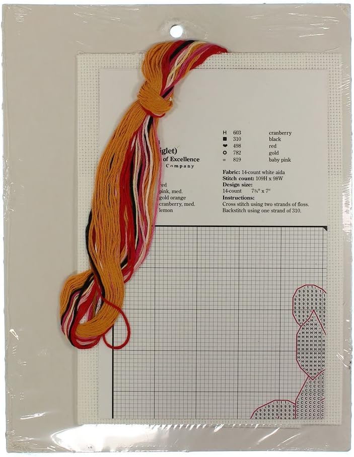 LEISURE ARTS Best Friends Pooh and Piglet Counted Cross Stitch Kit