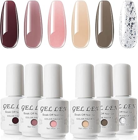 Amazon Gellen ジェルネイル カラージェル 6色セット 8ml ポリッシュタイプ ミルクティピンクカラー G Ellen ジェル ネイル 通販
