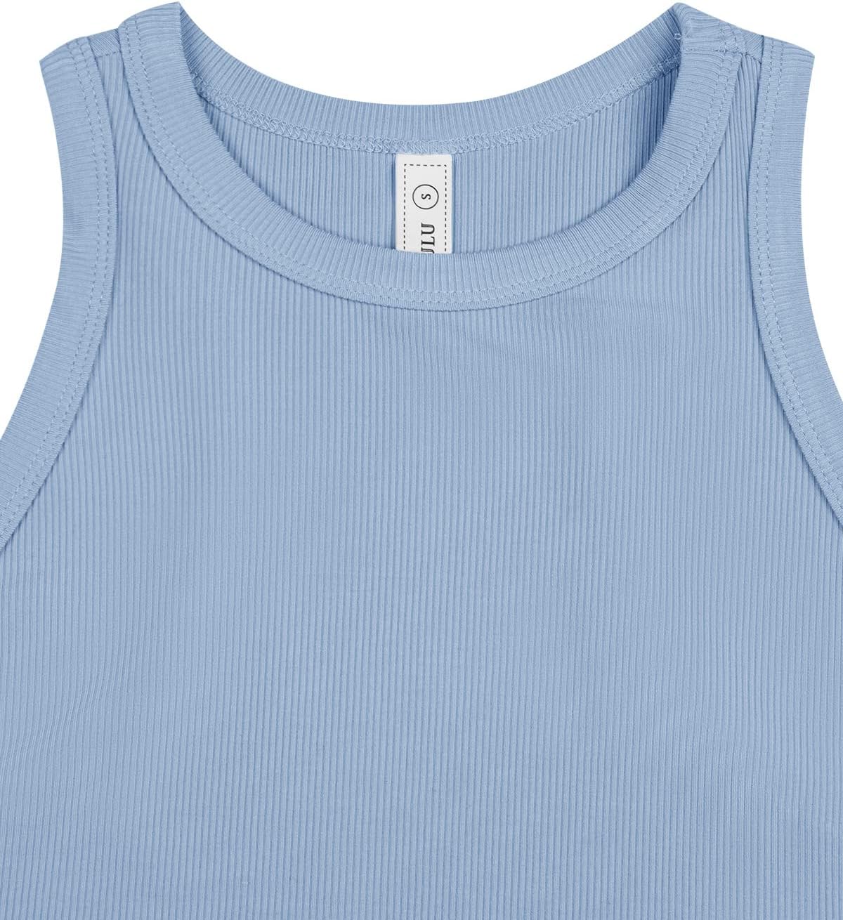 LASLULU Womens Crop Tops Sleeveless Workout Tops Halter Neck Flowy Athletic Shirts Cropped Tank Muscle Tank - Image 4