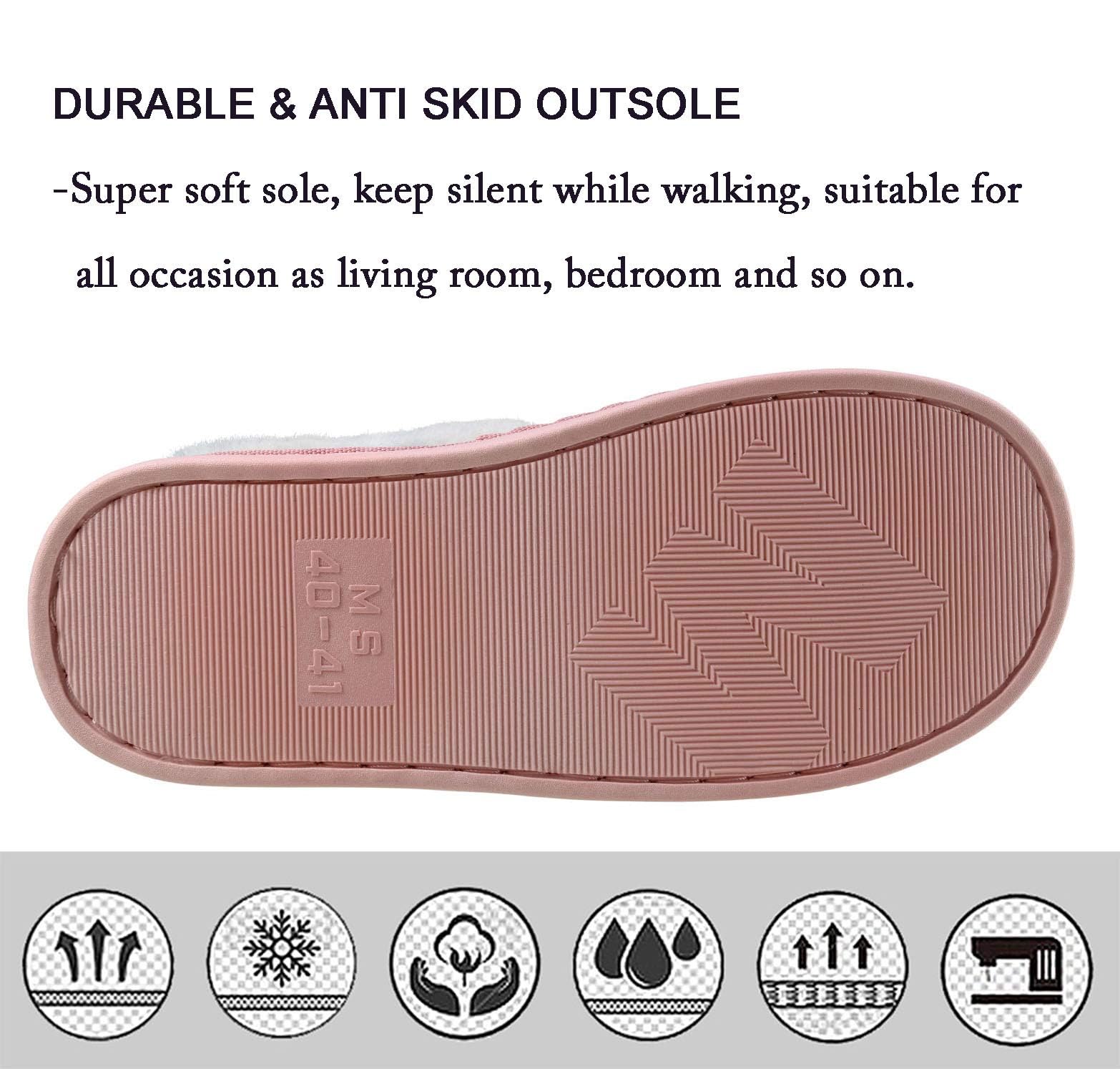 Inverno Pantofole Scamosciate da Donna Morbido Antiscivolo Scarpe Caldo Peluche Uomo Accogliente Memoria Schiuma Pantofole da Casa 34-45EU