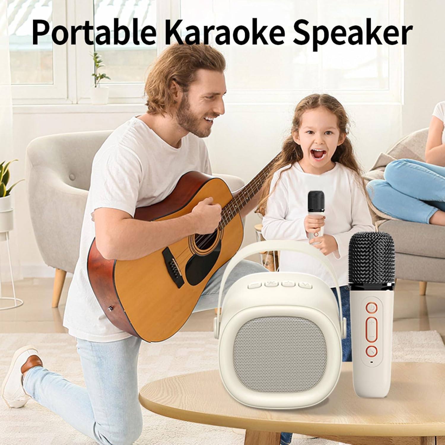 LICAEVEY Portable Bluetooth V5.3 Karaoke Machine for Kids, Wireless Microphone Speaker with 4 Voice Effects, Small Memory Card Support for Home Party Travel