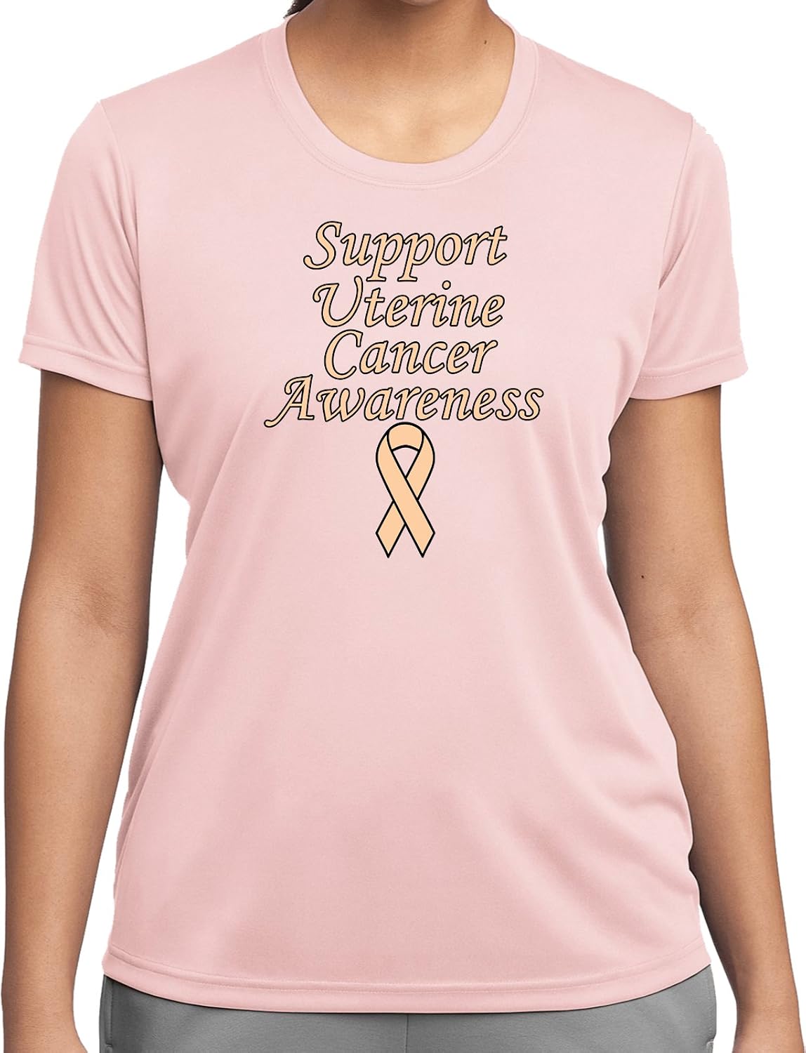 Buy Cool Shirts Support Uterine Cancer Ladies Dry Wicking T-shirt