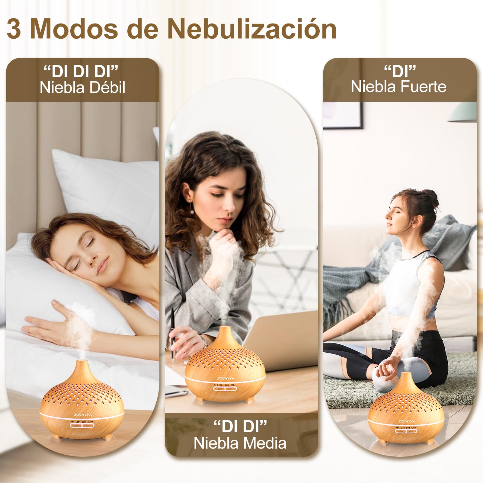 500ML Difusor de Aroma Máquina de Aromaterapia con 14 LED Difusor de Humidificadores Control Remoto 4 Temporizador 2 Patrones de Pulverización