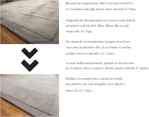 Miniatura 7 de Alfombra de terciopelo coral para juegos, alfombra de gateo para guardería, bebé, habitación de niños, tapete de yoga (violeta, 6.6 x 8 pies)