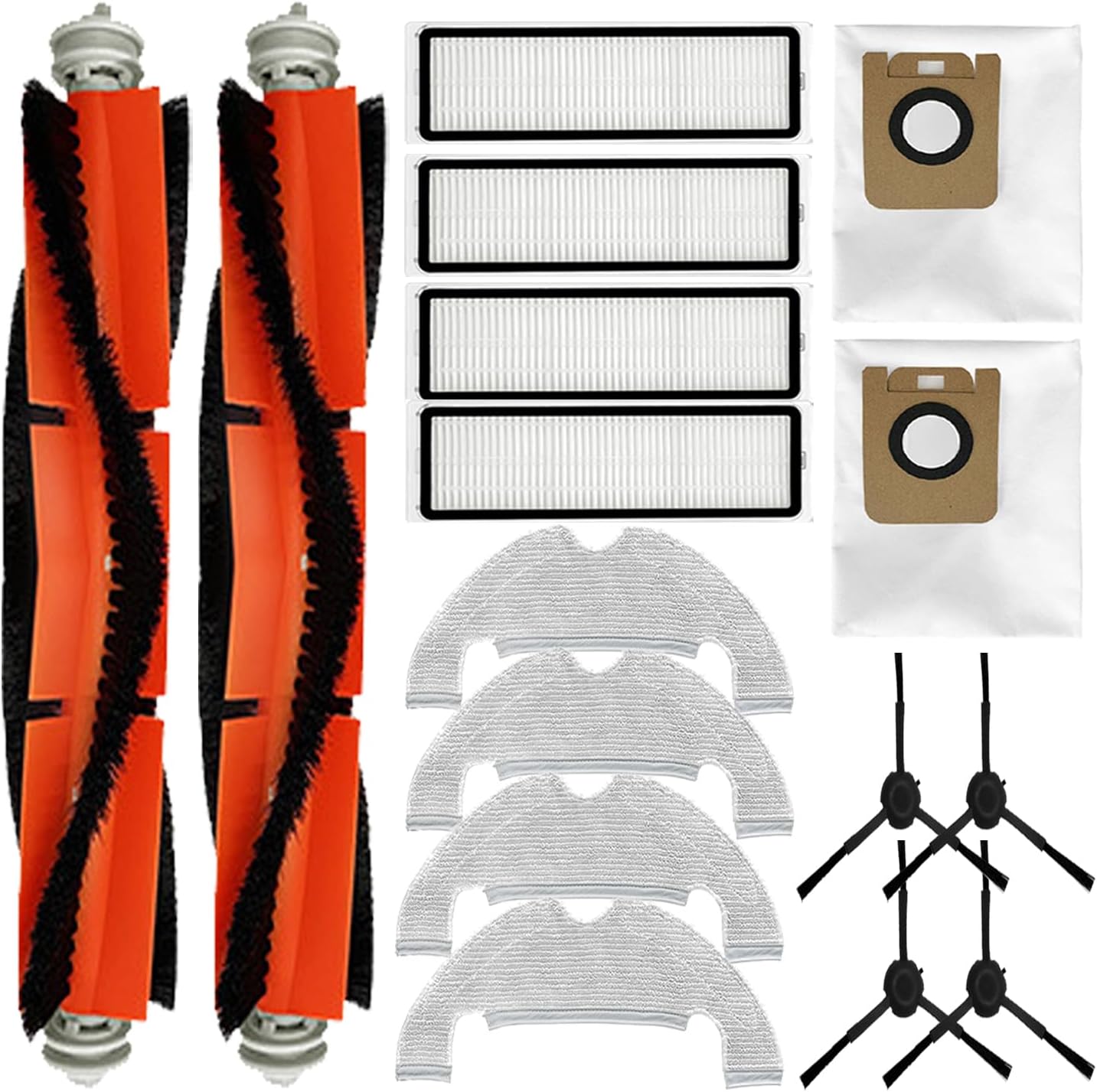 Set Accessori Per Dreame Bot Z10 Pro E L10 Plus - Spazzola, Filtro, Sacchetti, Panni E Spazzole Laterali - 3