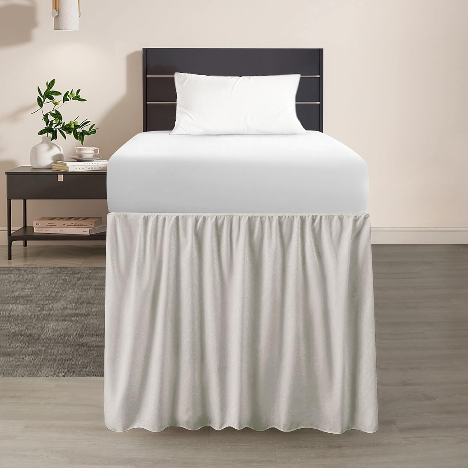 Dorm Room Bed Skirt Twin XL - College Dorm Bed Skirt - Extra Long Dorm Room Bed Skirt 36 Inch Tailored Drop - 100% Microfiber Dorm Room Bedskirts - College Dorm Bed Skirt - Ivory, Twin-XL /36 Drop Ivory Twin XL - 36" Drop